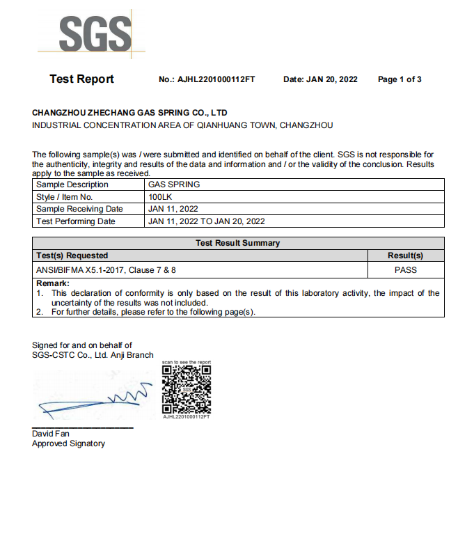 gaslift certificate